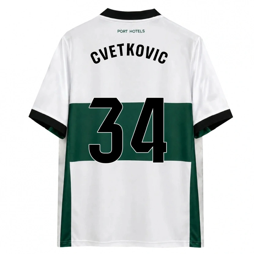 Danxen Kinderen Novak Cvetkovic #34 Groen Wit Rood Thuisshirt Thuistenue 2026/27 T-Shirt België