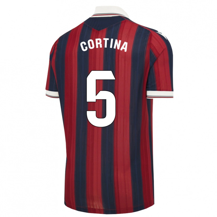 Danxen Kinderen Borja Cortina #5 Middernachtblauw Rood Thuisshirt Thuistenue 2026/27 T-Shirt België