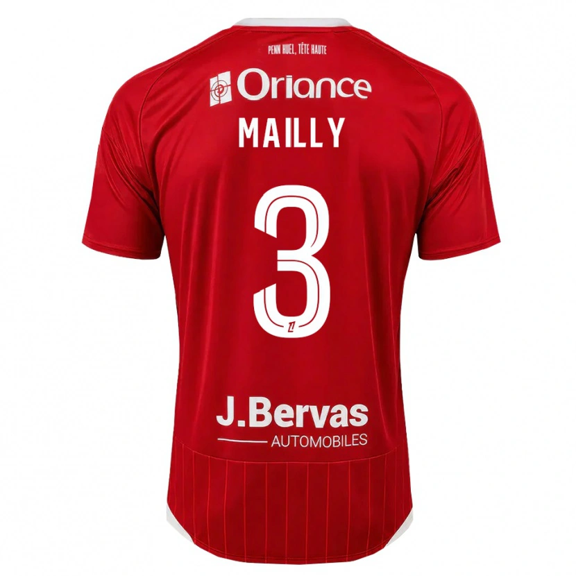 Danxen Kinderen Evan Mailly #3 Wit Rood Thuisshirt Thuistenue 2026/27 T-Shirt België