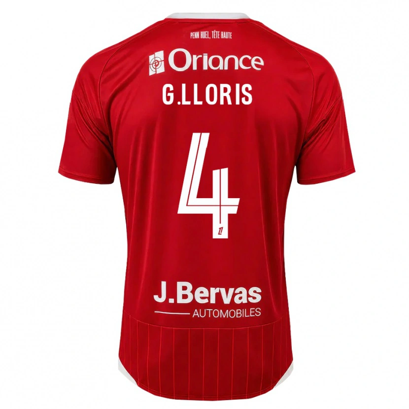 Danxen Kinderen Gautier Lloris #4 Wit Rood Thuisshirt Thuistenue 2026/27 T-Shirt België