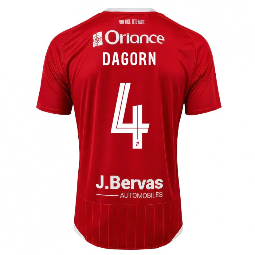 Danxen Kinderen Maxime Dagorn #4 Wit Rood Thuisshirt Thuistenue 2026/27 T-Shirt België