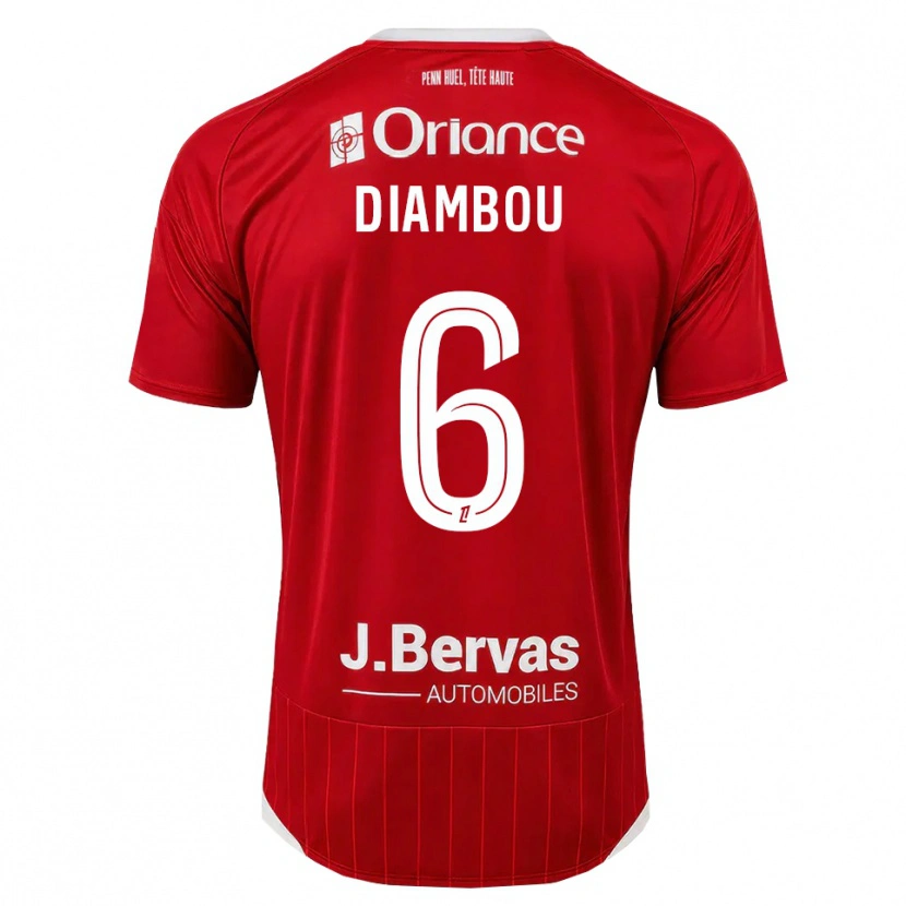Danxen Kinderen Mamady Diambou #6 Wit Rood Thuisshirt Thuistenue 2026/27 T-Shirt België