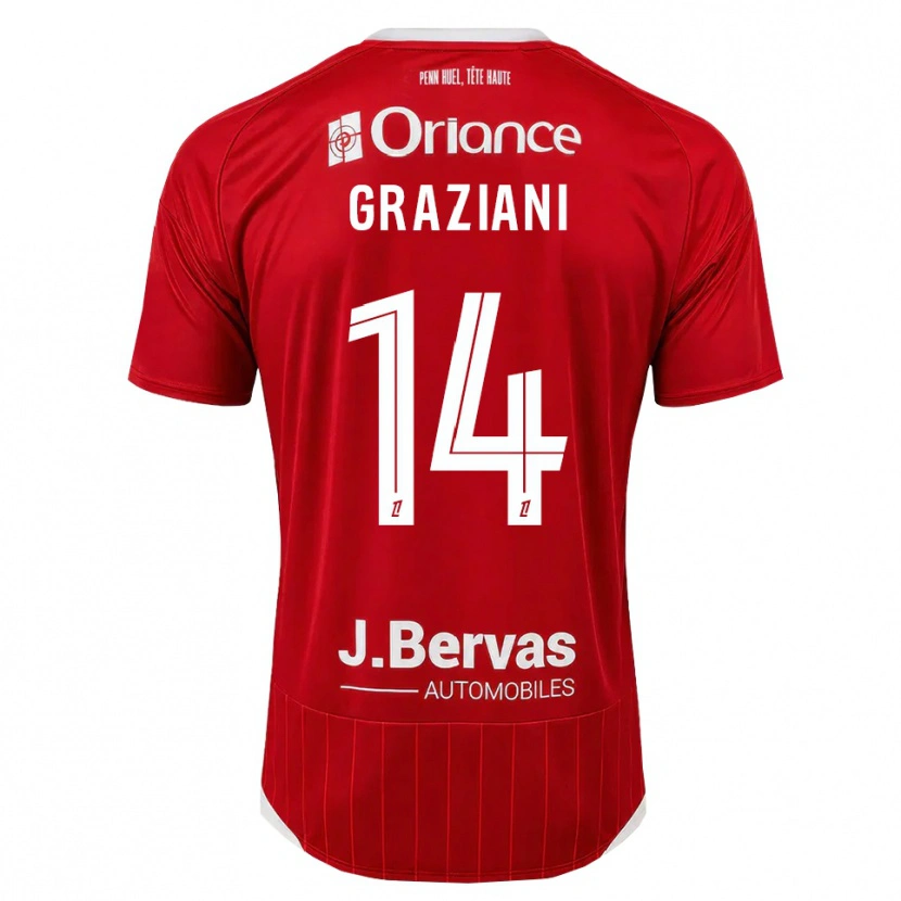 Danxen Kinderen Kelyan Graziani #14 Wit Rood Thuisshirt Thuistenue 2026/27 T-Shirt België