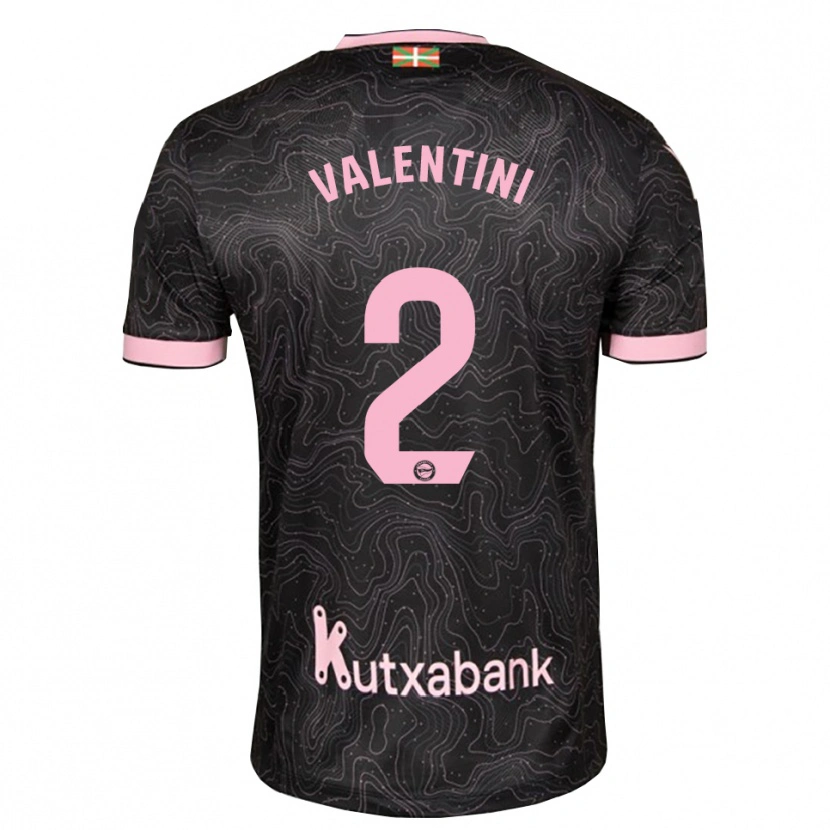 Danxen Kinderen Nicolás Valentini #2 Zwart Roze Uitshirt Uittenue 2026/27 T-Shirt België