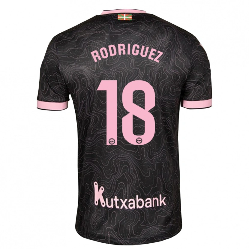 Danxen Kinderen Mikel Rodriguez #18 Zwart Roze Uitshirt Uittenue 2026/27 T-Shirt België