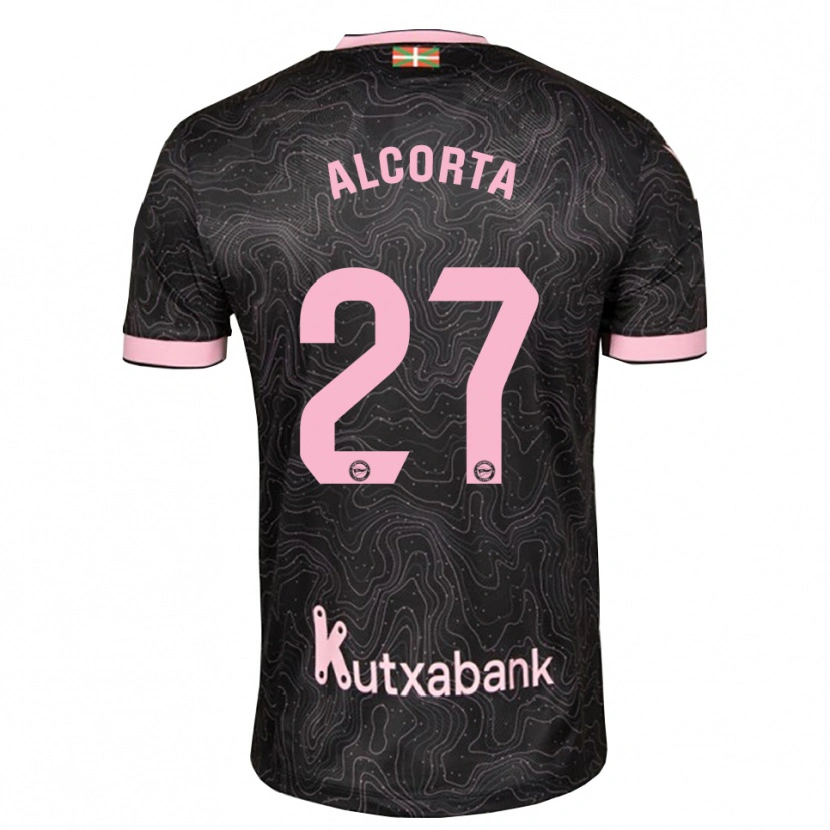 Danxen Kinderen Alaitz Alcorta #27 Zwart Roze Uitshirt Uittenue 2026/27 T-Shirt België