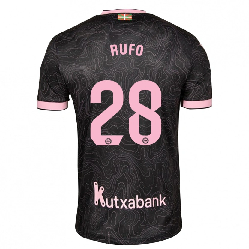 Danxen Kinderen Dennis Rufo #28 Zwart Roze Uitshirt Uittenue 2026/27 T-Shirt België