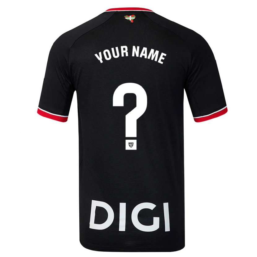Danxen Kinderen Uw Naam #0 Zwart Wit Rood Uitshirt Uittenue 2026/27 T-Shirt België