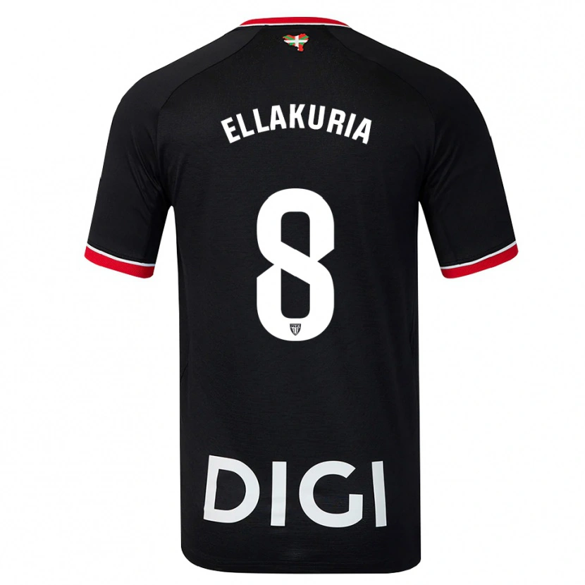 Danxen Kinderen Eneko Ellakuria #8 Zwart Wit Rood Uitshirt Uittenue 2026/27 T-Shirt België