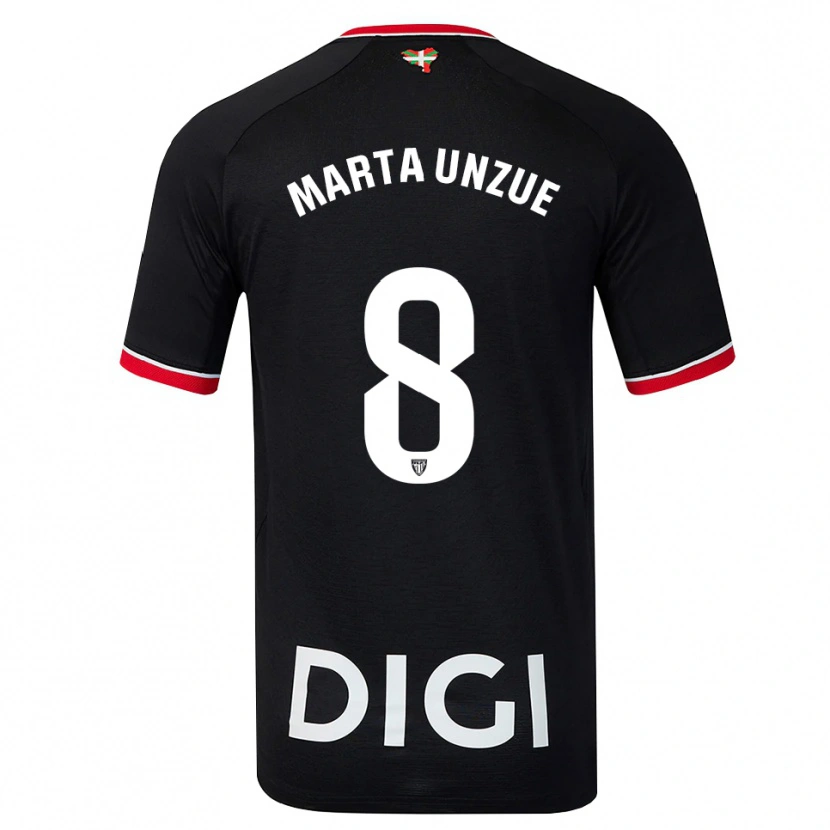 Danxen Kinderen Marta Unzué Urdániz #8 Zwart Wit Rood Uitshirt Uittenue 2026/27 T-Shirt België