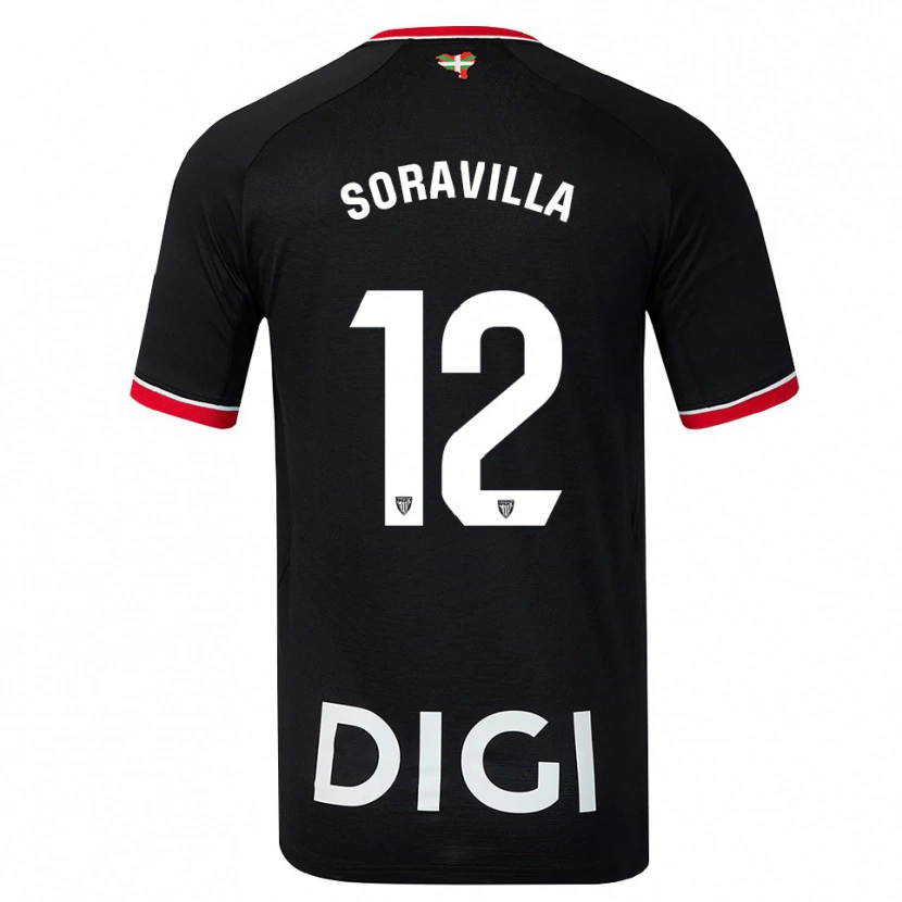 Danxen Kinderen Ander Soravilla #12 Zwart Wit Rood Uitshirt Uittenue 2026/27 T-Shirt België