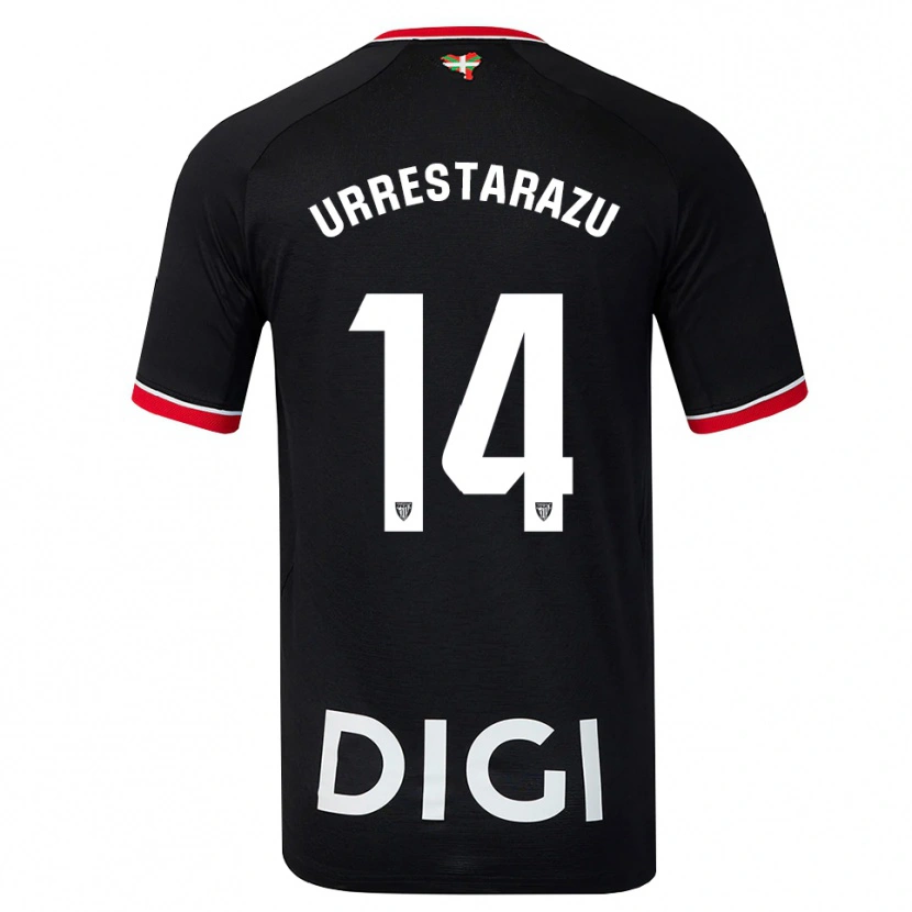 Danxen Kinderen Mikel Urrestarazu #14 Zwart Wit Rood Uitshirt Uittenue 2026/27 T-Shirt België
