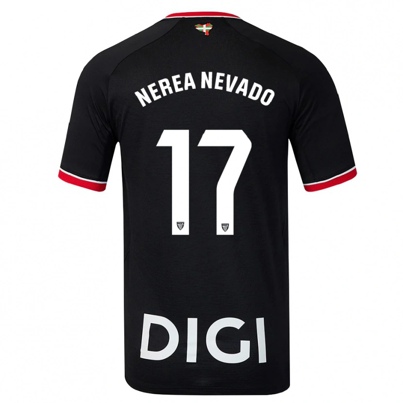 Danxen Kinderen Nerea Nevado Gómez #17 Zwart Wit Rood Uitshirt Uittenue 2026/27 T-Shirt België