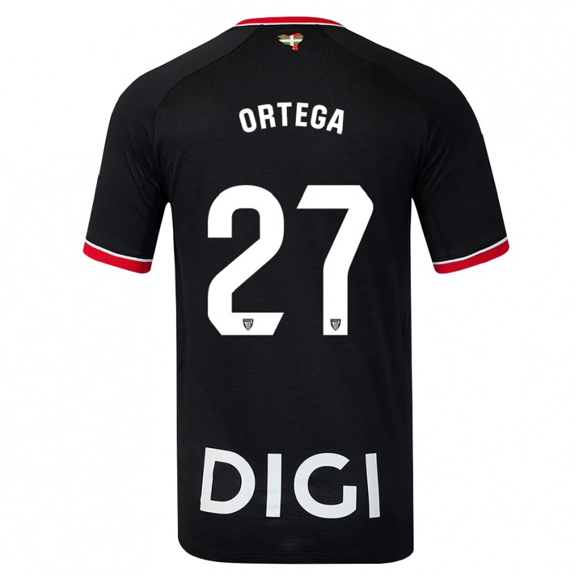 Danxen Kinderen Sara Ortega #27 Zwart Wit Rood Uitshirt Uittenue 2026/27 T-Shirt België
