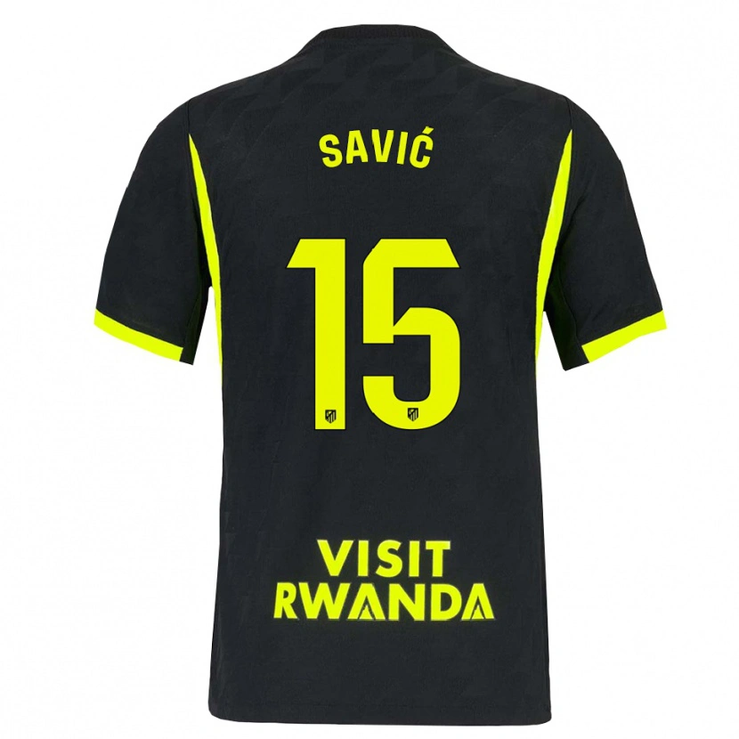 Danxen Kinderen Stefan Savic #15 Heldergroen Zwart Uitshirt Uittenue 2026/27 T-Shirt België