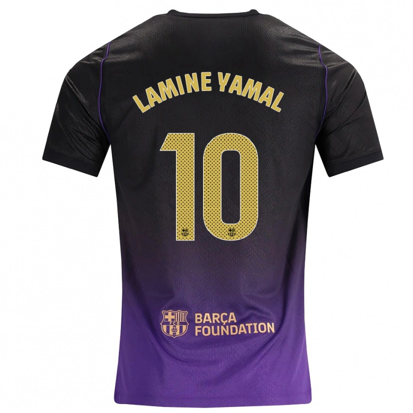 Danxen Kinderen Lamine Yamal #10 Paars Geel Zwart Uitshirt Uittenue 2026/27 T-Shirt België