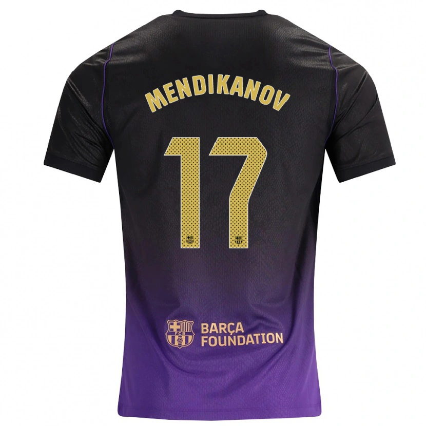 Danxen Kinderen Karim Mendikanov #17 Paars Geel Zwart Uitshirt Uittenue 2026/27 T-Shirt België