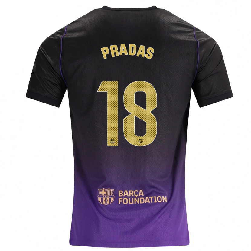 Danxen Kinderen Arnau Pradas #18 Paars Geel Zwart Uitshirt Uittenue 2026/27 T-Shirt België
