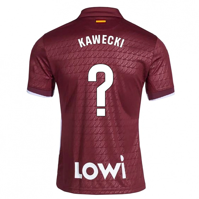 Danxen Kinderen Luis Kawecki #0 Donkerrood Wit Uitshirt Uittenue 2026/27 T-Shirt België