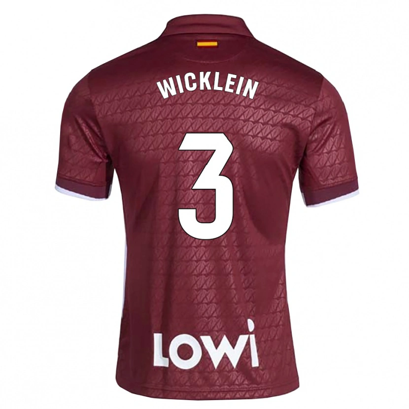 Danxen Kinderen Johann Wicklein #3 Donkerrood Wit Uitshirt Uittenue 2026/27 T-Shirt België