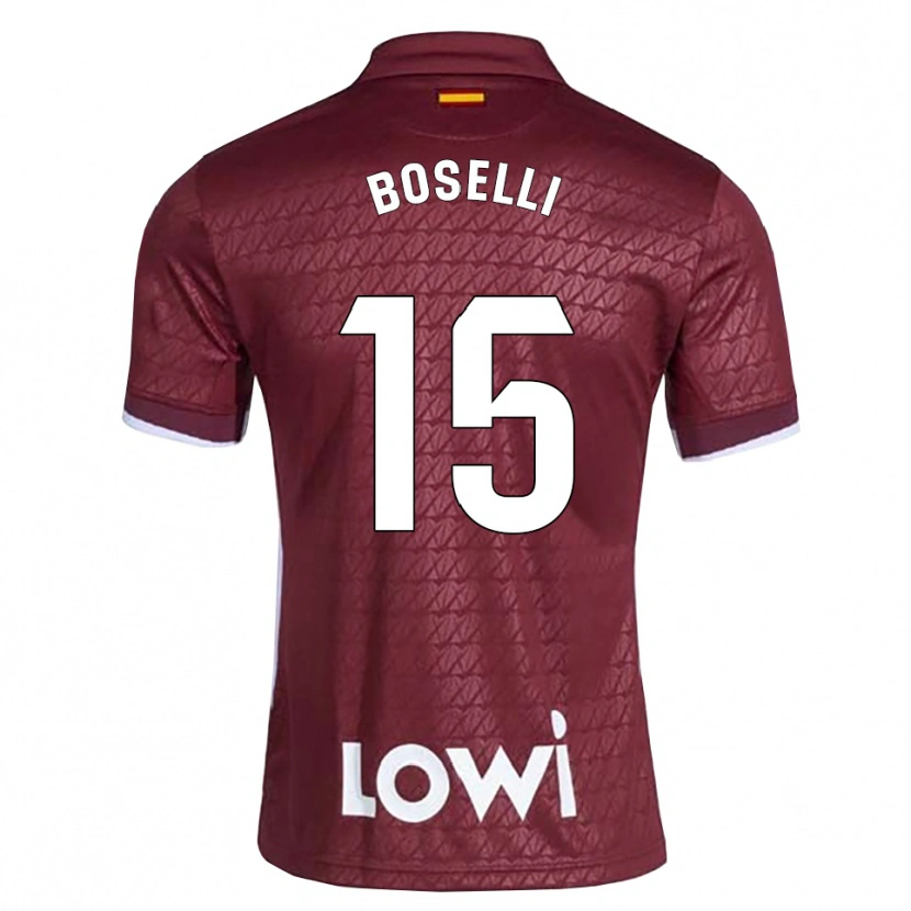 Danxen Kinderen Sebastián Boselli #15 Donkerrood Wit Uitshirt Uittenue 2026/27 T-Shirt België