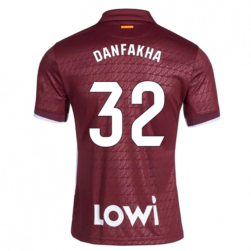 Danxen Kinderen Ibrahima Danfakha #32 Donkerrood Wit Uitshirt Uittenue 2026/27 T-Shirt België