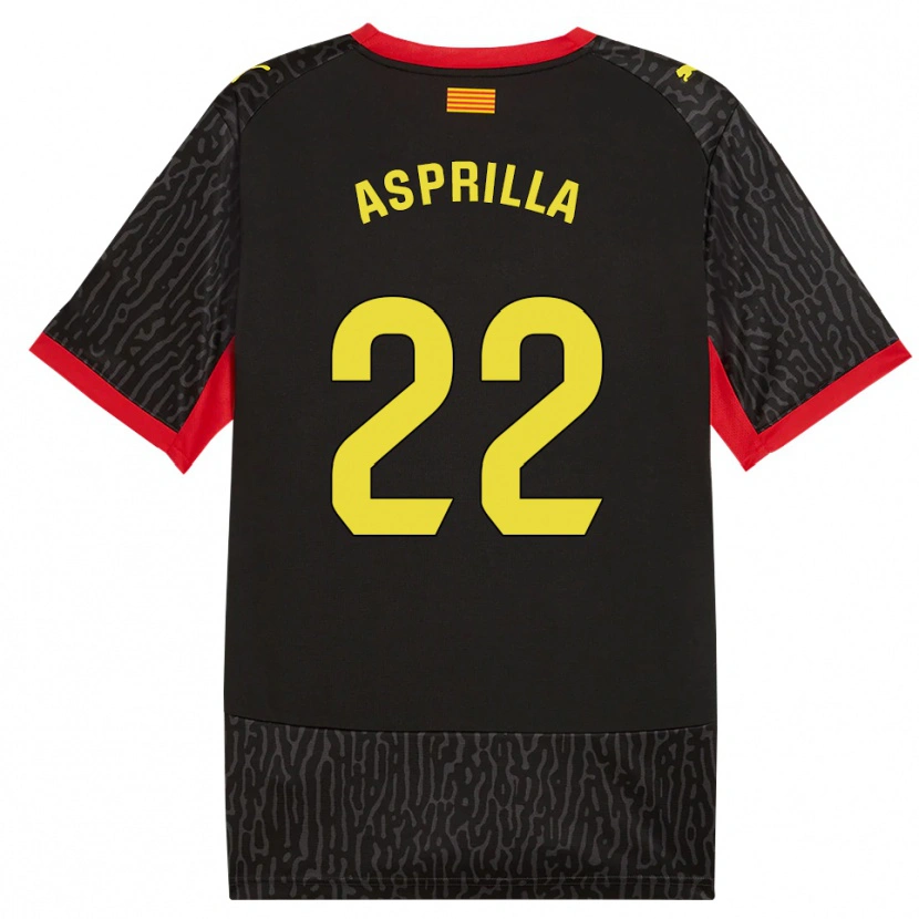 Danxen Kinderen Yáser Asprilla #22 Zwart Geel Rood Uitshirt Uittenue 2026/27 T-Shirt België