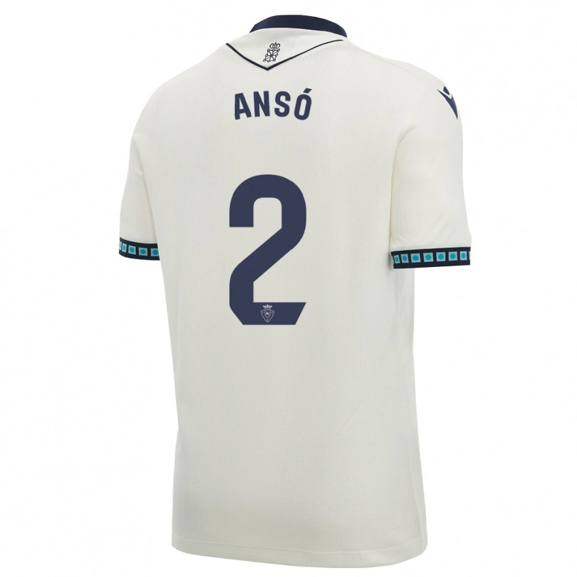 Danxen Kinderen Mikel Ansó #2 Wit Zwart Licht Hemelsblauw Uitshirt Uittenue 2026/27 T-Shirt België