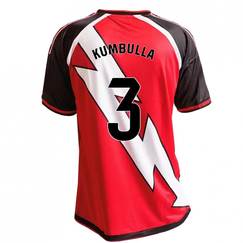 Danxen Kinderen Marash Kumbulla #3 Rood Zwart Wit Uitshirt Uittenue 2026/27 T-Shirt België