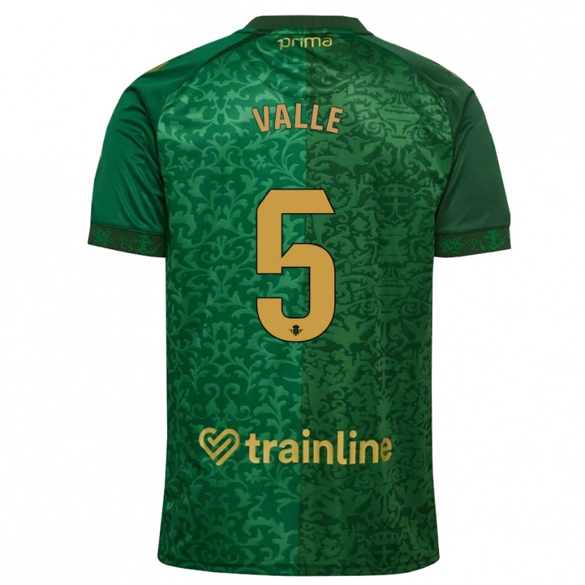 Danxen Kinderen María Valle López #5 Bosgroen Donker Goudenrood Uitshirt Uittenue 2026/27 T-Shirt België