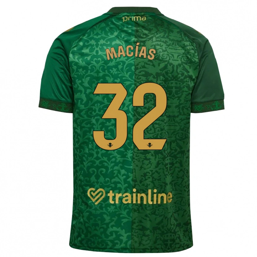 Danxen Kinderen Curro Macías #32 Bosgroen Donker Goudenrood Uitshirt Uittenue 2026/27 T-Shirt België