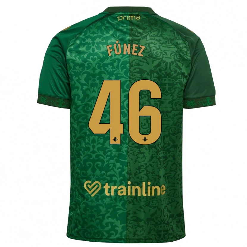 Danxen Kinderen Rica Fúnez #46 Bosgroen Donker Goudenrood Uitshirt Uittenue 2026/27 T-Shirt België
