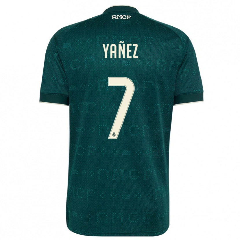 Danxen Kinderen Daniel Yáñez #7 Donker Leigrijs Wit Uitshirt Uittenue 2026/27 T-Shirt België