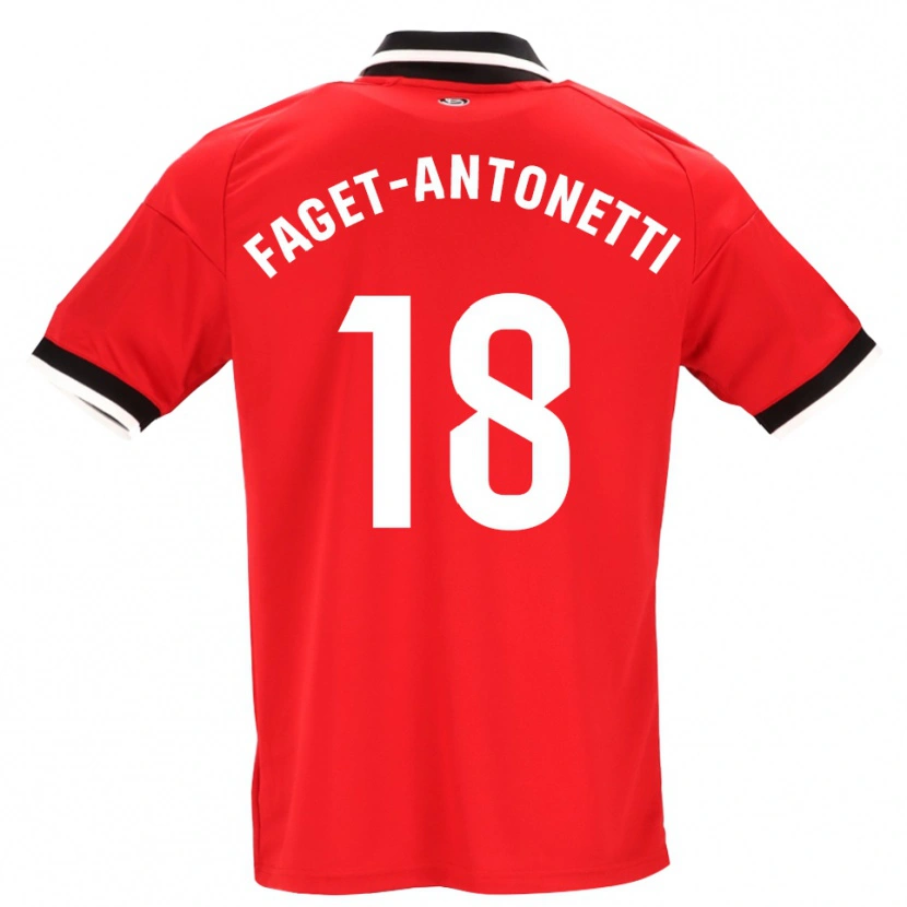 Danxen Kinderen Roméo Faget-Antonetti #18 Zwart Wit Rood Uitshirt Uittenue 2026/27 T-Shirt België