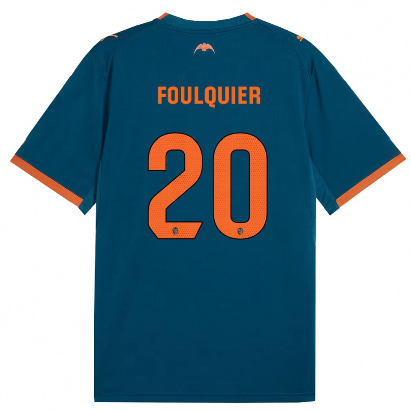 Danxen Kinderen Dimitri Foulquier #20 Staalblauw Oranje Uitshirt Uittenue 2026/27 T-Shirt België