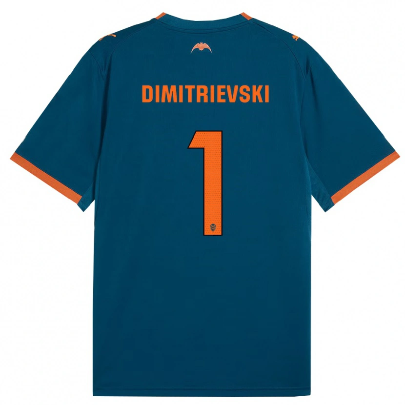 Danxen Kinderen Stole Dimitrievski #1 Staalblauw Oranje Uitshirt Uittenue 2026/27 T-Shirt België