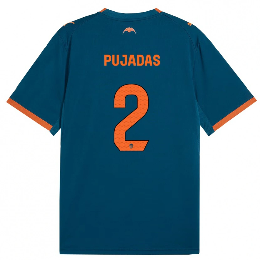 Danxen Kinderen Berta Pujadas #2 Staalblauw Oranje Uitshirt Uittenue 2026/27 T-Shirt België