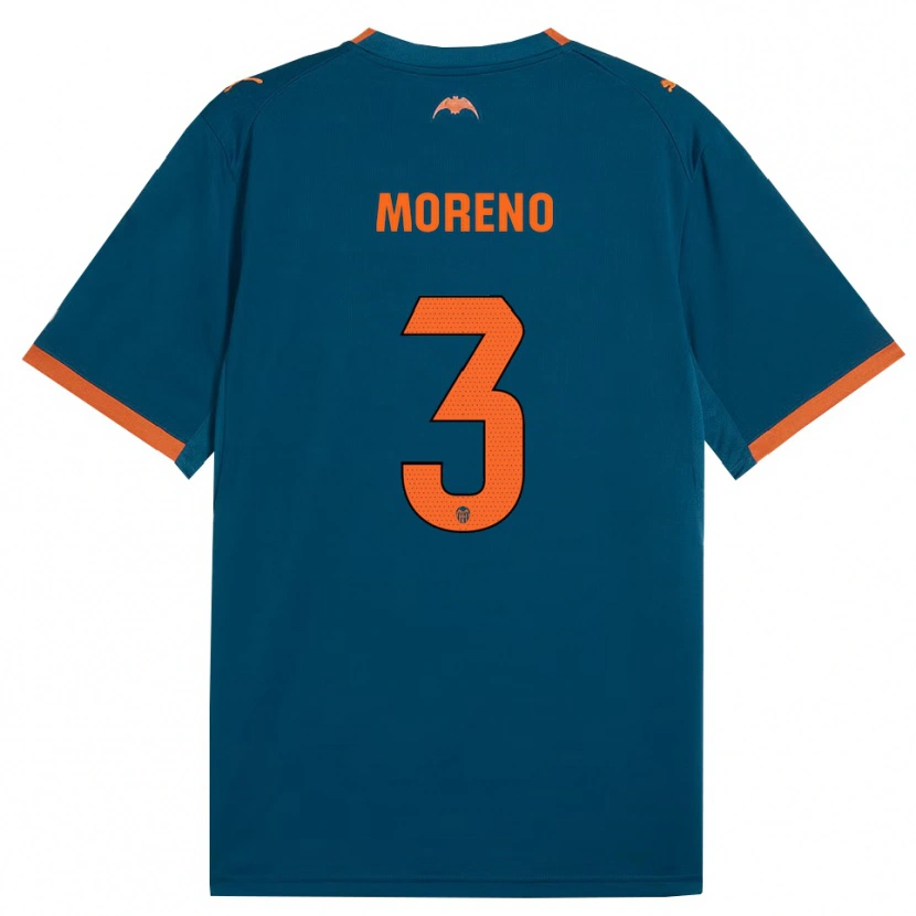 Danxen Kinderen Diego Moreno #3 Staalblauw Oranje Uitshirt Uittenue 2026/27 T-Shirt België