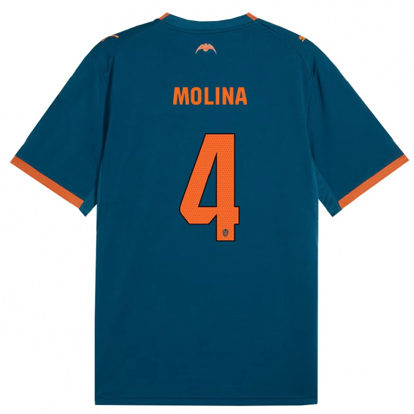 Danxen Kinderen María Molina #4 Staalblauw Oranje Uitshirt Uittenue 2026/27 T-Shirt België