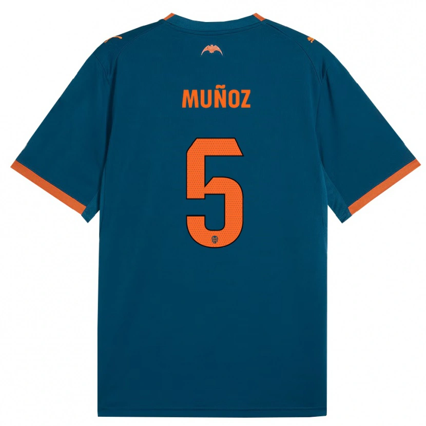 Danxen Kinderen Iván Muñoz #5 Staalblauw Oranje Uitshirt Uittenue 2026/27 T-Shirt België