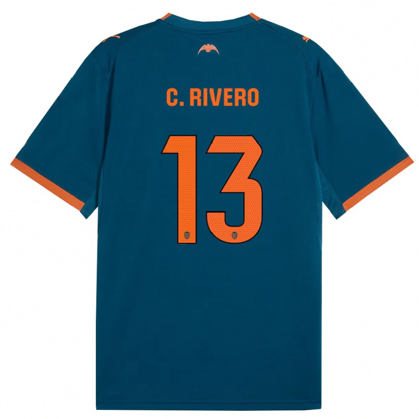 Danxen Kinderen Cristian Rivero #13 Staalblauw Oranje Uitshirt Uittenue 2026/27 T-Shirt België