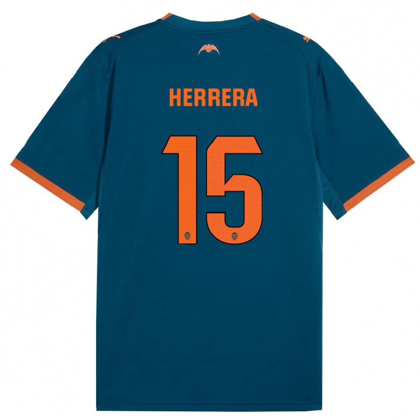 Danxen Kinderen Iker Herrera #15 Staalblauw Oranje Uitshirt Uittenue 2026/27 T-Shirt België