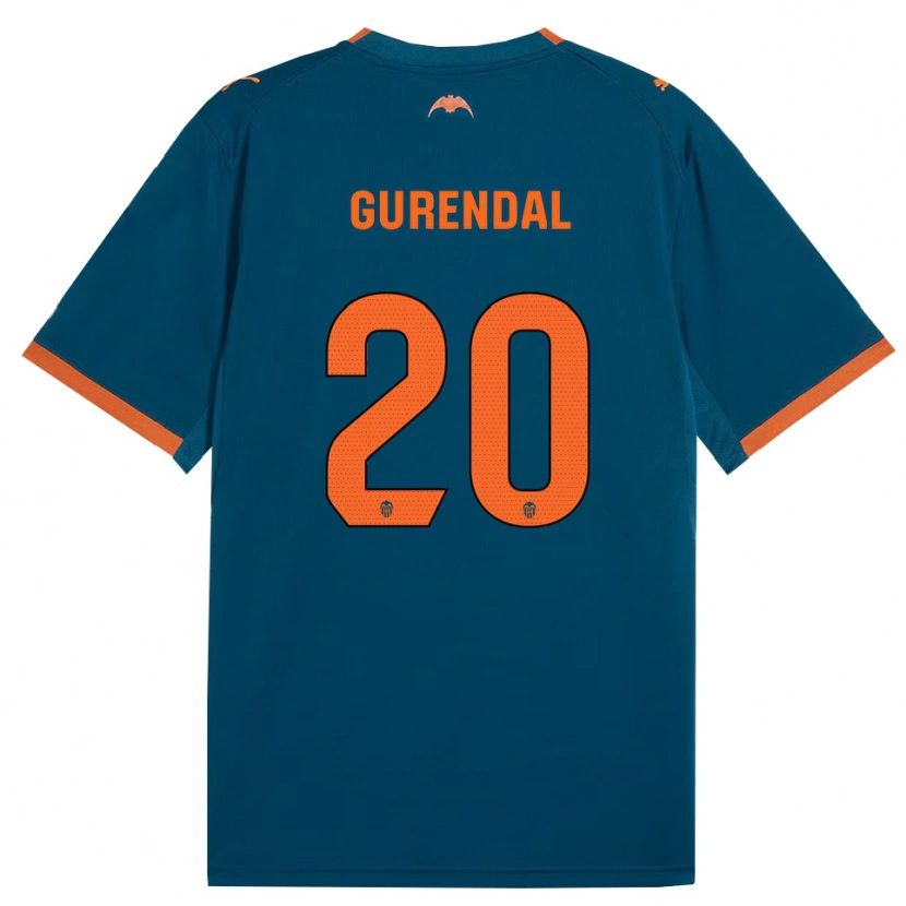Danxen Kinderen Alexander Gurendal #20 Staalblauw Oranje Uitshirt Uittenue 2026/27 T-Shirt België