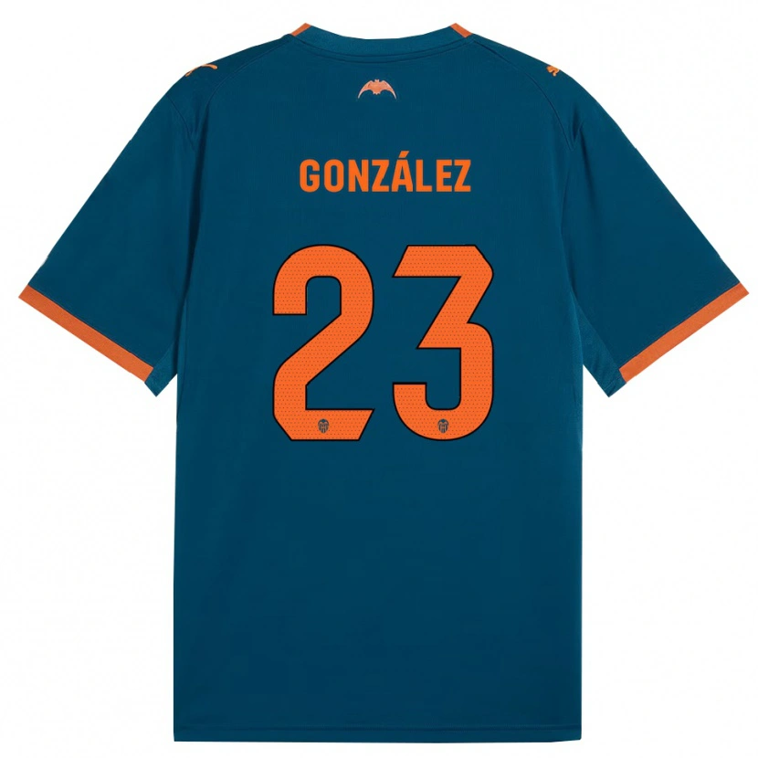 Danxen Kinderen Mario González #23 Staalblauw Oranje Uitshirt Uittenue 2026/27 T-Shirt België