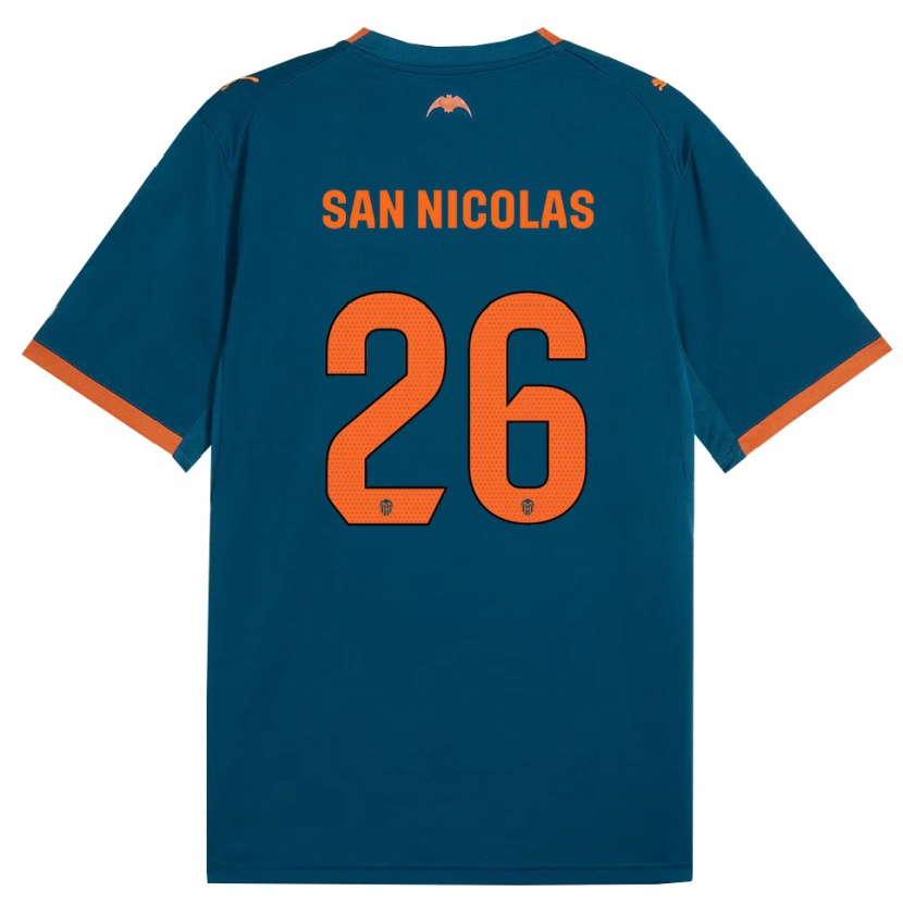 Danxen Kinderen Olga San Nicolas #26 Staalblauw Oranje Uitshirt Uittenue 2026/27 T-Shirt België