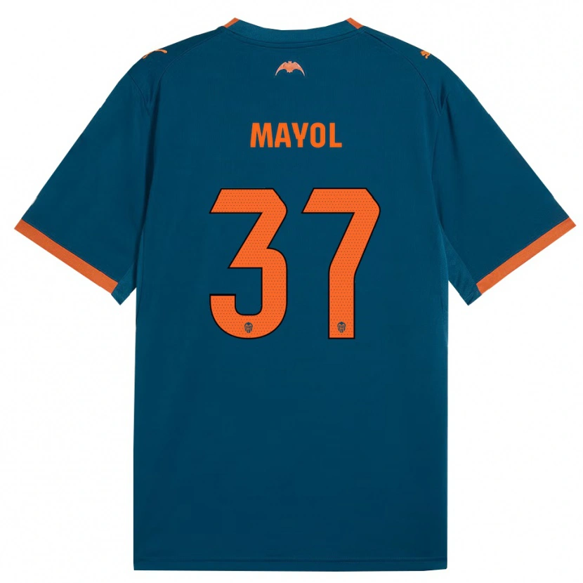 Danxen Kinderen Aaron Mayol #37 Staalblauw Oranje Uitshirt Uittenue 2026/27 T-Shirt België