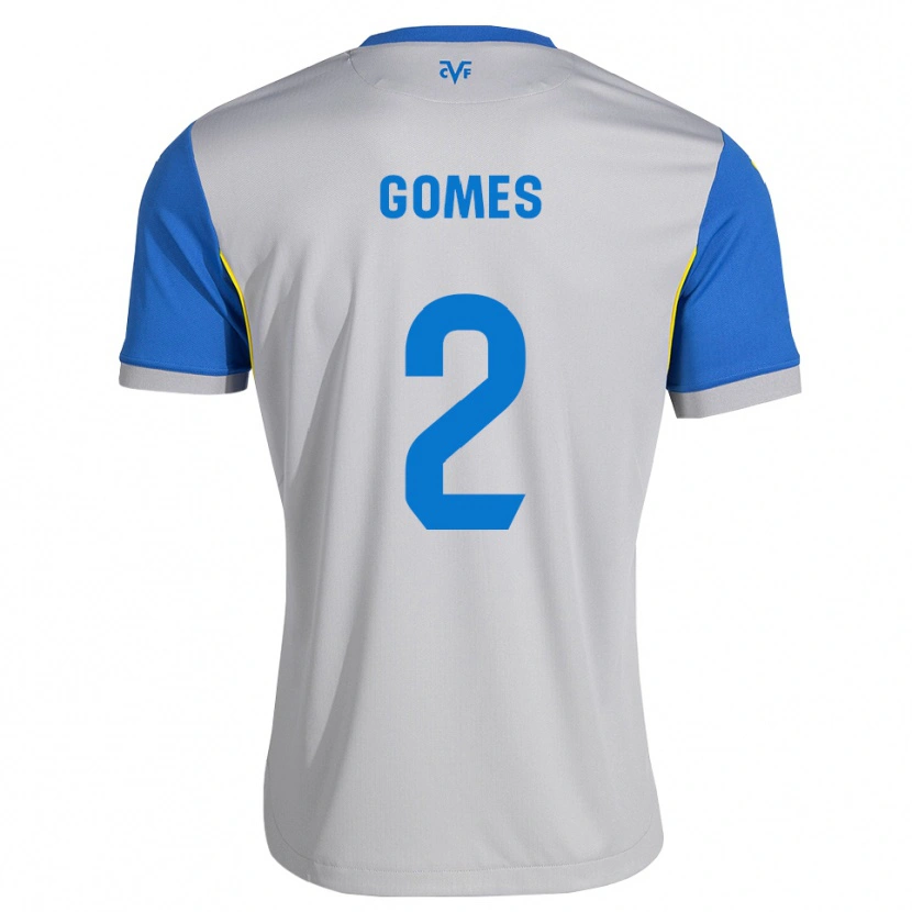 Danxen Kinderen Vique Gomes #2 Dodgerblauw Grijs Uitshirt Uittenue 2026/27 T-Shirt België