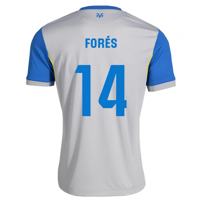 Danxen Kinderen Arnau Forés #14 Dodgerblauw Grijs Uitshirt Uittenue 2026/27 T-Shirt België