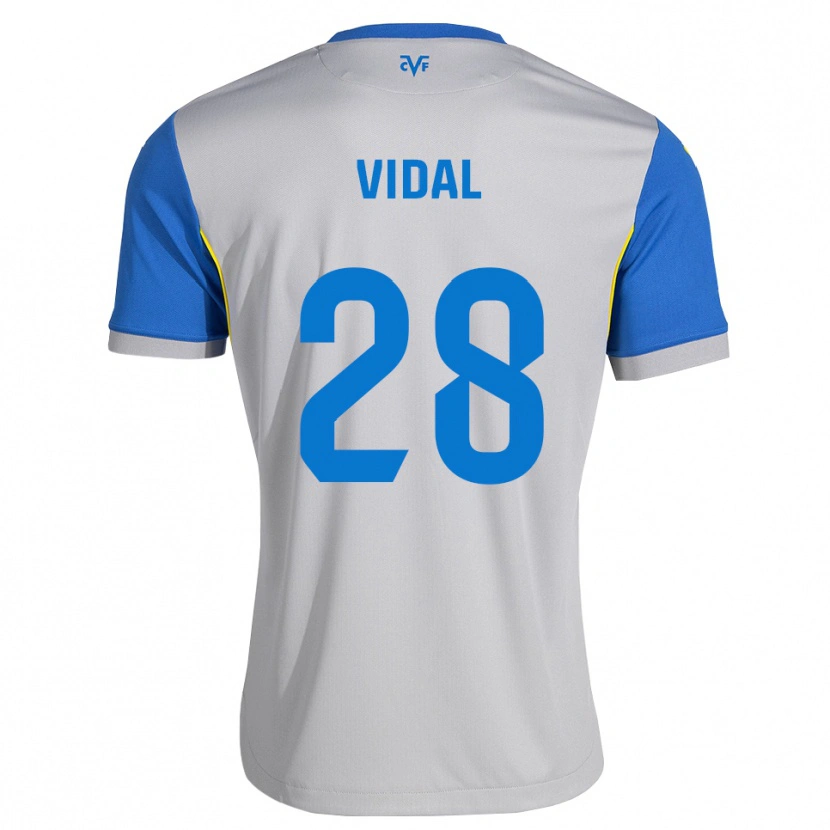 Danxen Kinderen Aran Vidal #28 Dodgerblauw Grijs Uitshirt Uittenue 2026/27 T-Shirt België