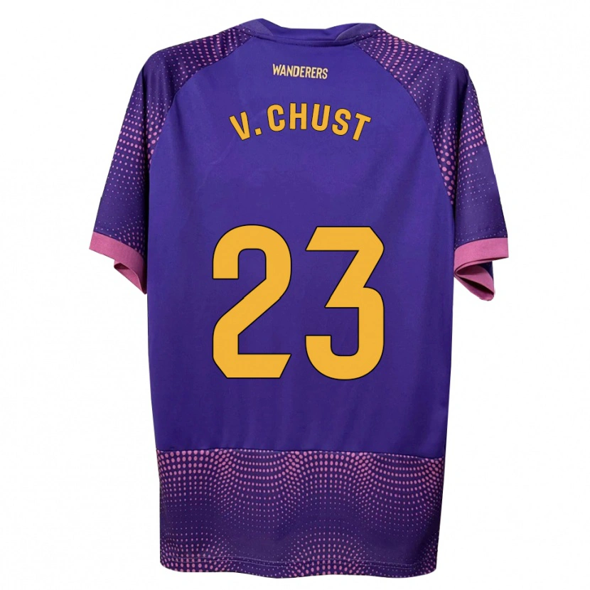 Danxen Kinderen Víctor Chust #23 Paars Wit Roze Uitshirt Uittenue 2026/27 T-Shirt België